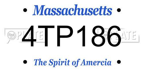 4TP186 Massachusetts License Plate