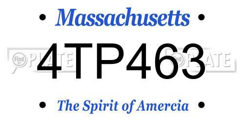 4TP463 Massachusetts License Plate