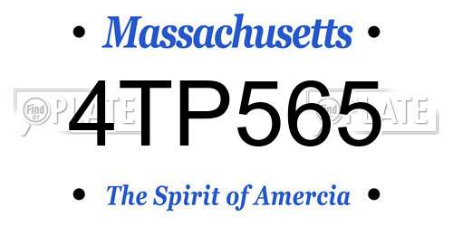 4TP565 Massachusetts License Plate