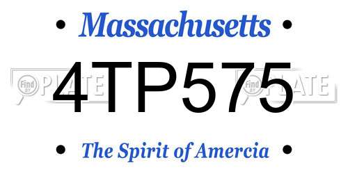 4TP575 Massachusetts License Plate