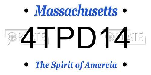 4TPD14 Massachusetts License Plate