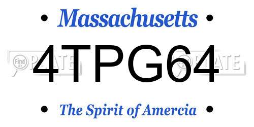 4TPG64 Massachusetts License Plate
