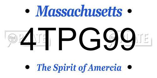 4TPG99 Massachusetts License Plate