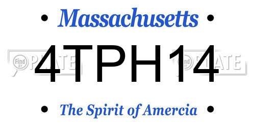 4TPH14 Massachusetts License Plate