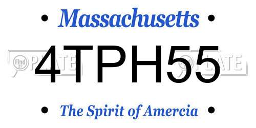 4TPH55 Massachusetts License Plate