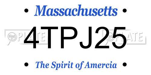 4TPJ25 Massachusetts License Plate