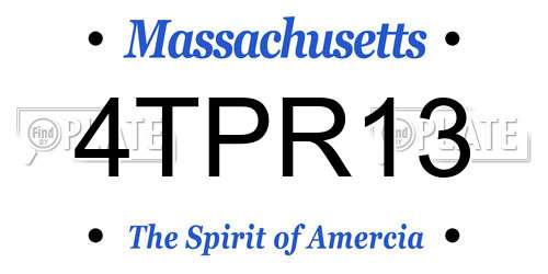 4TPR13 Massachusetts License Plate