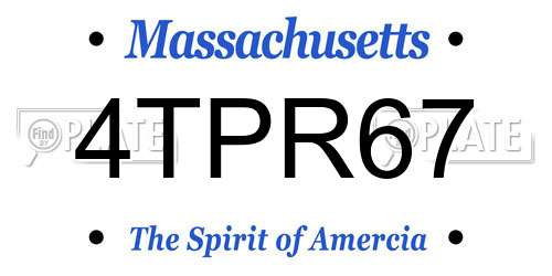 4TPR67 Massachusetts License Plate
