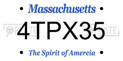 4TPX35 Massachusetts License Plate