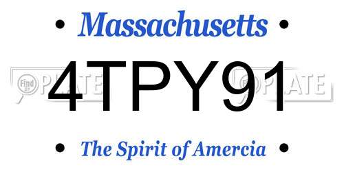 4TPY91 Massachusetts License Plate