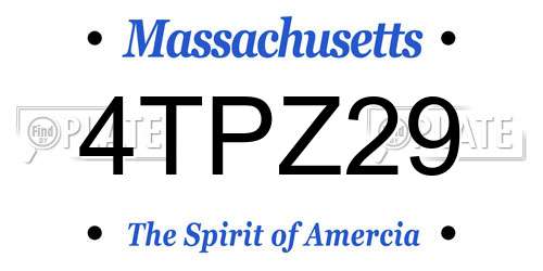 4TPZ29 Massachusetts License Plate