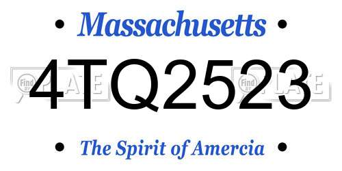 4TQ2523 Massachusetts License Plate