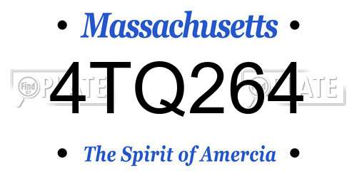 4TQ264 Massachusetts License Plate