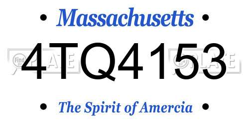 4TQ4153 Massachusetts License Plate