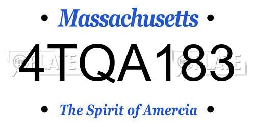 4TQA183 Massachusetts License Plate