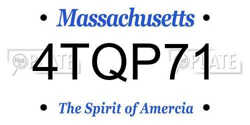 4TQP71 Massachusetts License Plate