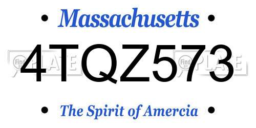 4TQZ573 Massachusetts License Plate