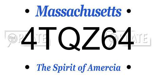 4TQZ64 Massachusetts License Plate