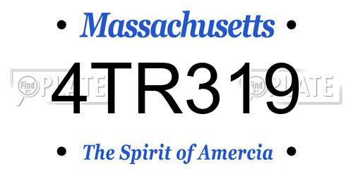 4TR319 Massachusetts License Plate