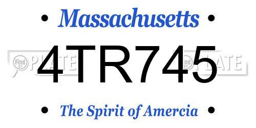 4TR745 Massachusetts License Plate
