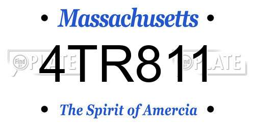 4TR811 Massachusetts License Plate