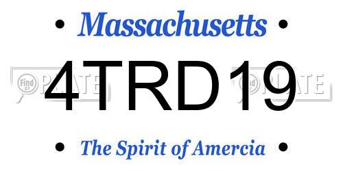 4TRD19 Massachusetts License Plate