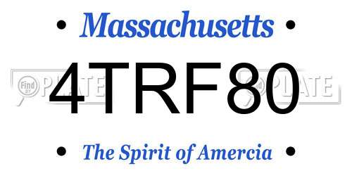 4TRF80 Massachusetts License Plate