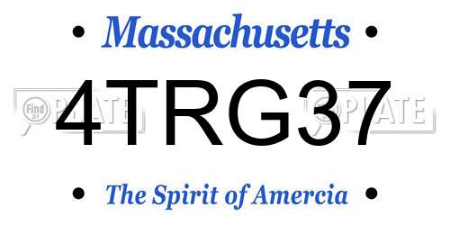 4TRG37 Massachusetts License Plate