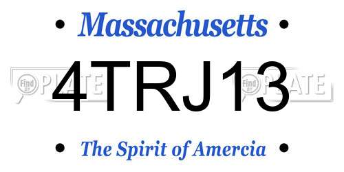 4TRJ13 Massachusetts License Plate