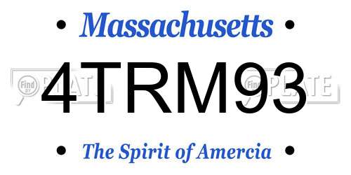 4TRM93 Massachusetts License Plate
