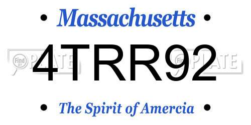 4TRR92 Massachusetts License Plate