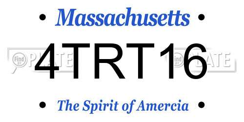 4TRT16 Massachusetts License Plate
