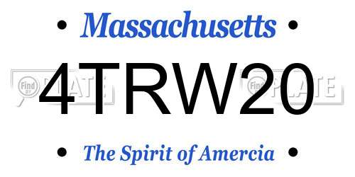 4TRW20 Massachusetts License Plate