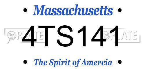 4TS141 Massachusetts License Plate