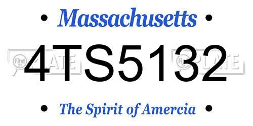 4TS5132 Massachusetts License Plate