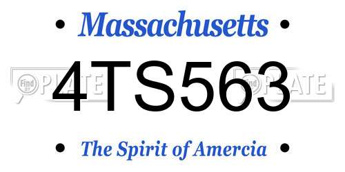 4TS563 Massachusetts License Plate