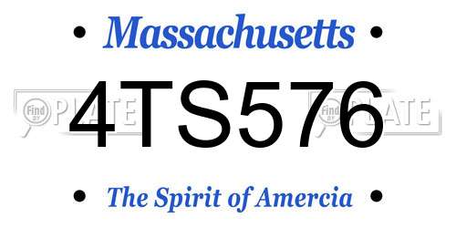 4TS576 Massachusetts License Plate