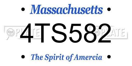 4TS582 Massachusetts License Plate