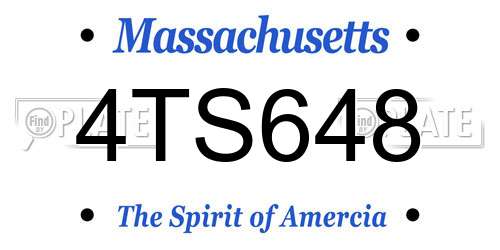4TS648 Massachusetts License Plate