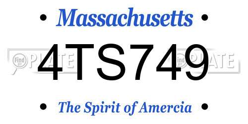 4TS749 Massachusetts License Plate