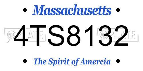 4TS8132 Massachusetts License Plate