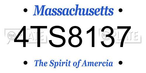 4TS8137 Massachusetts License Plate