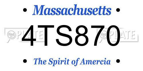 4TS870 Massachusetts License Plate
