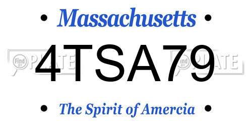 4TSA79 Massachusetts License Plate