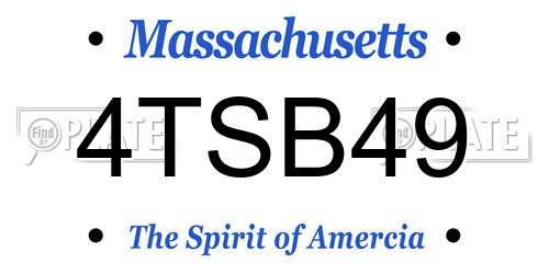 4TSB49 Massachusetts License Plate