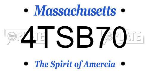 4TSB70 Massachusetts License Plate