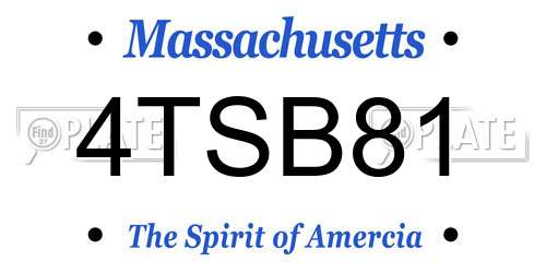 4TSB81 Massachusetts License Plate