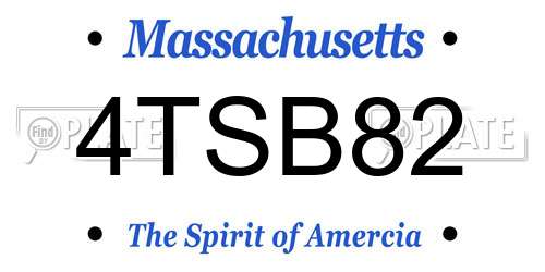 4TSB82 Massachusetts License Plate