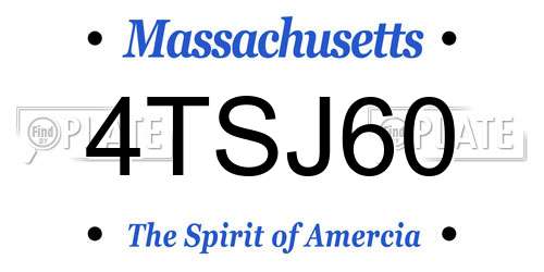 4TSJ60 Massachusetts License Plate