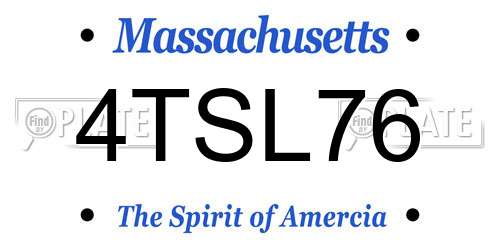 4TSL76 Massachusetts License Plate